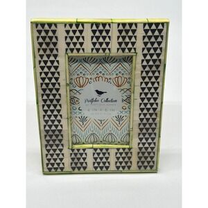 Sheffield Home Portfolio Collection Bone Inlay Picture Frame 4x6 Geometric Black